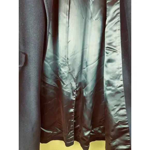 VTG 100% Imported Cashmere Overcoat Mens Black Cashmere Deluxe Roger Laurence - Picture 4 of 13